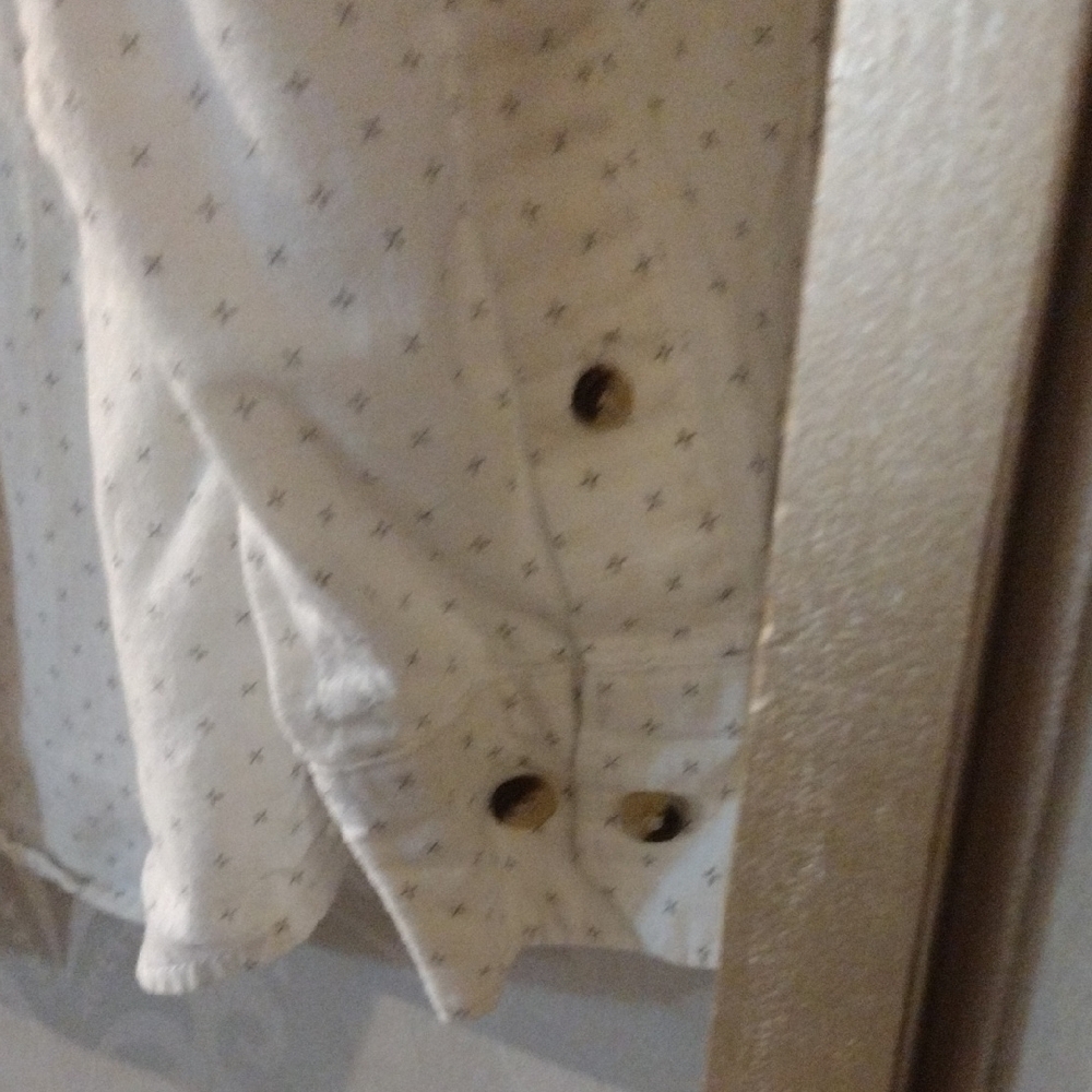 Wrangler Gray and White Casual Button Down Shirt Relaxed Fit - Picture 4 of 6